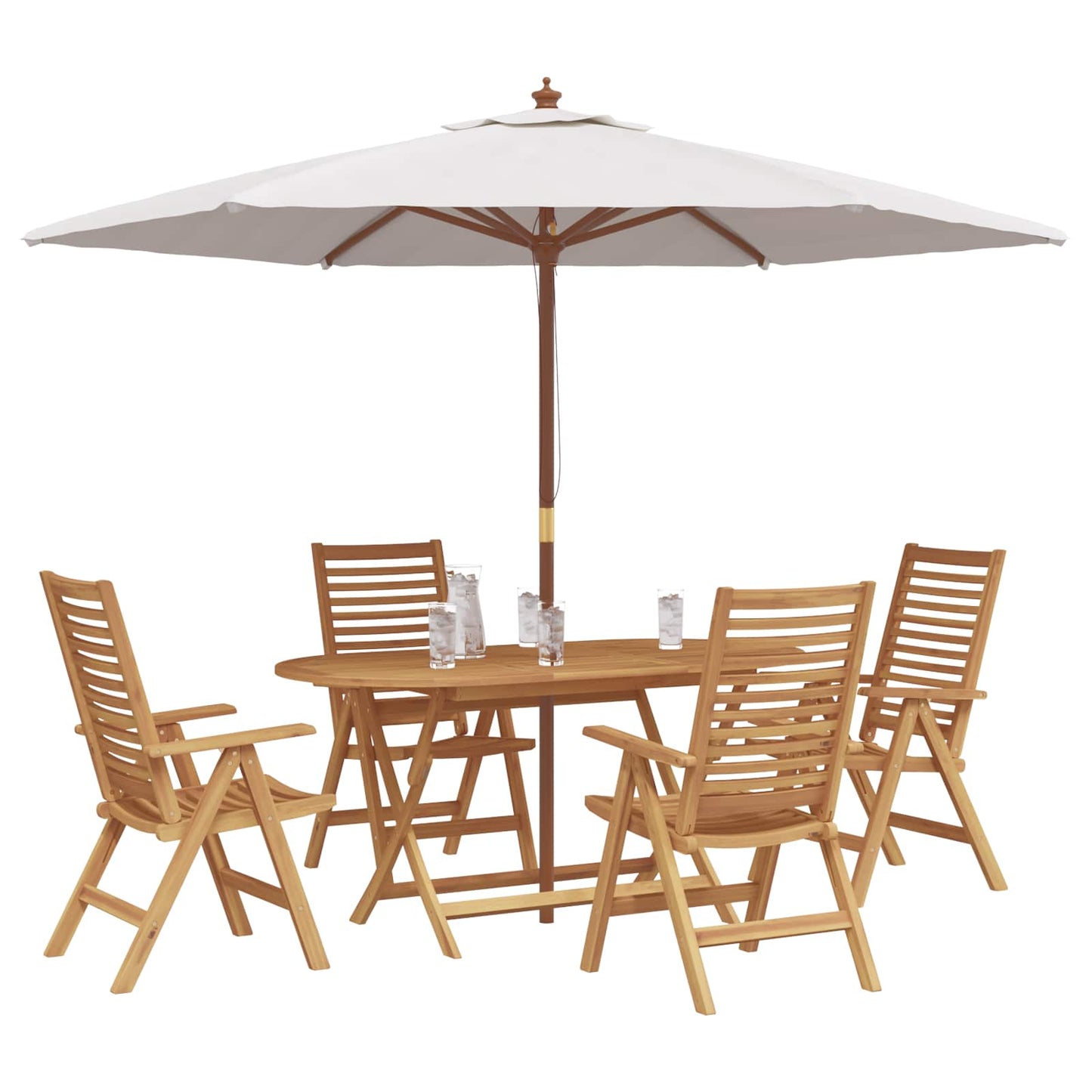 Set da Pranzo per Giardino 5 pcs Marrone Legno di teak solido