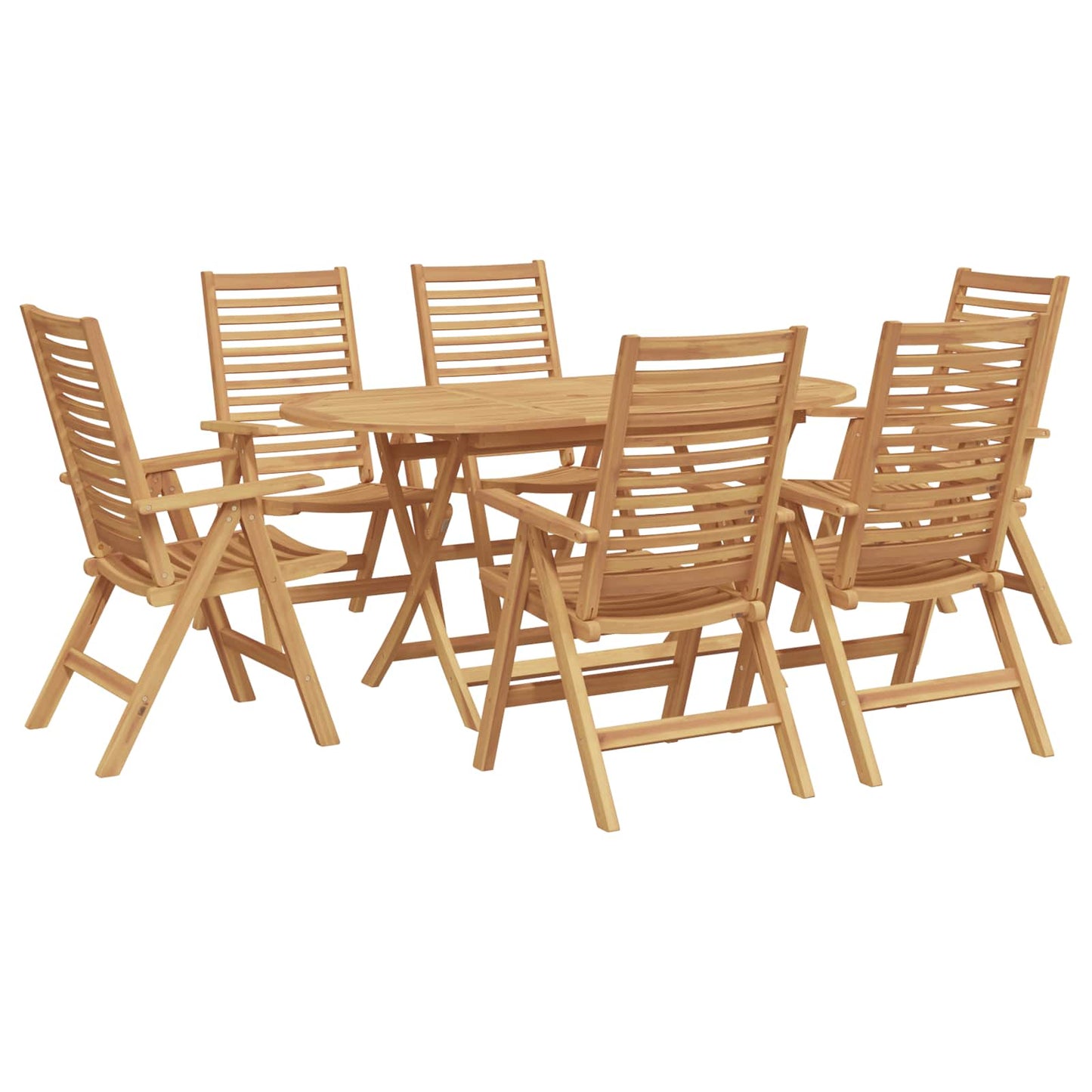 Set da Pranzo per Giardino 7 pcs Marrone Legno di teak solido
