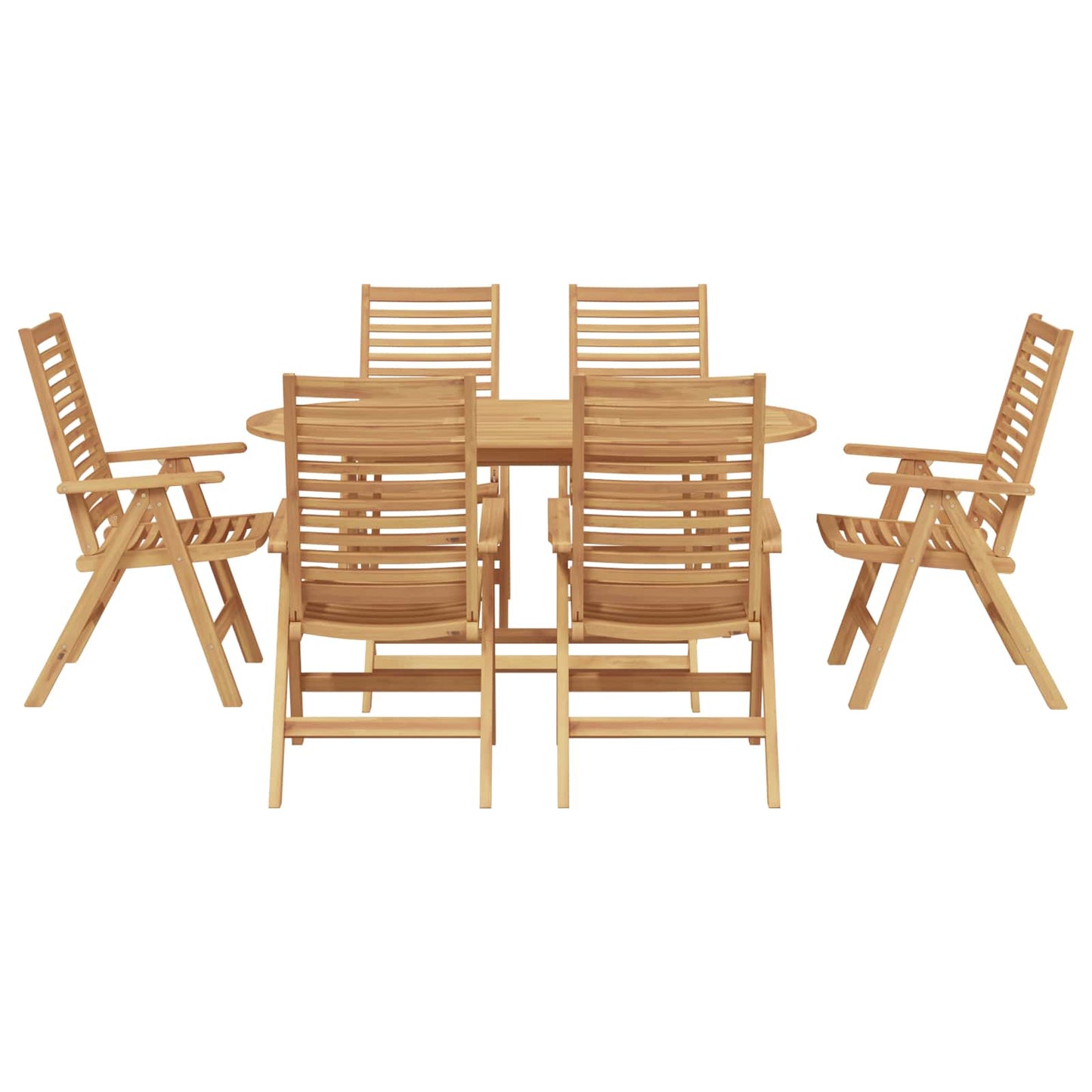 Set da Pranzo per Giardino 7 pcs Marrone Legno di teak solido