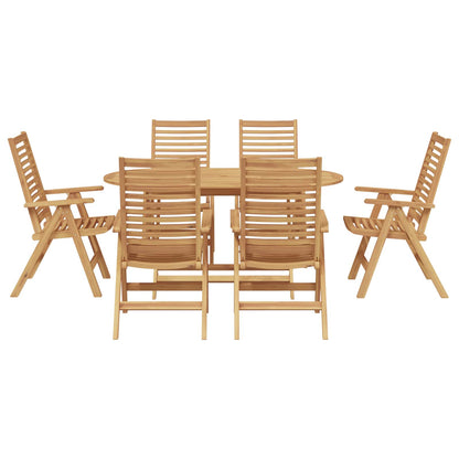 Set da Pranzo per Giardino 7 pcs Marrone Legno di teak solido