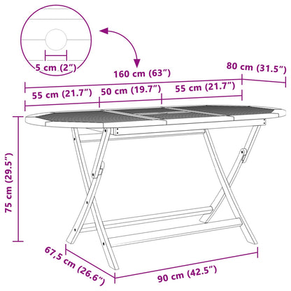 Set da Pranzo per Giardino 7 pcs Marrone Legno di teak solido