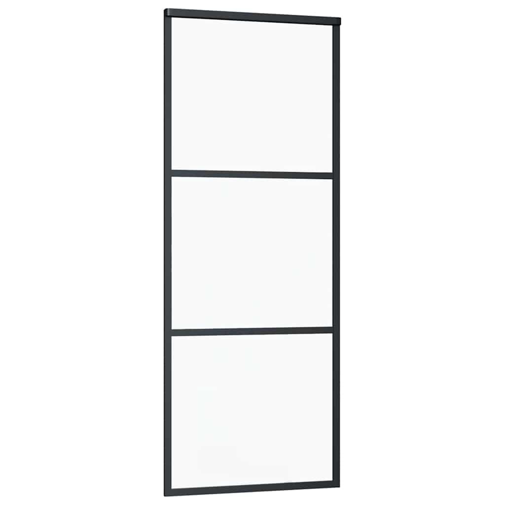 Porta Scorrevole con Ferramenta Nera 76x205 cm in Vetro ESG | homemem39