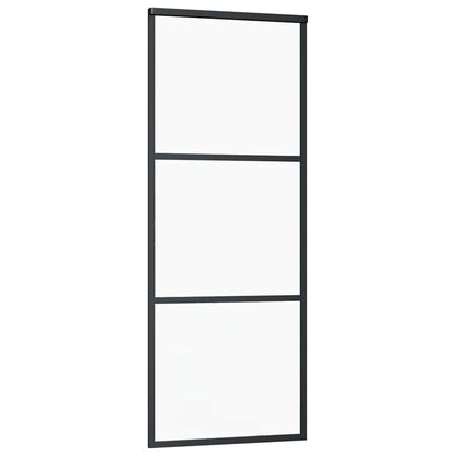 Porta Scorrevole con Ferramenta Nera 76x205 cm in Vetro ESG | homemem39
