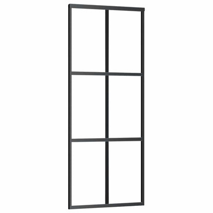 Porta Scorrevole con Ferramenta Nera 76x205 cm in Vetro ESG | homemem39