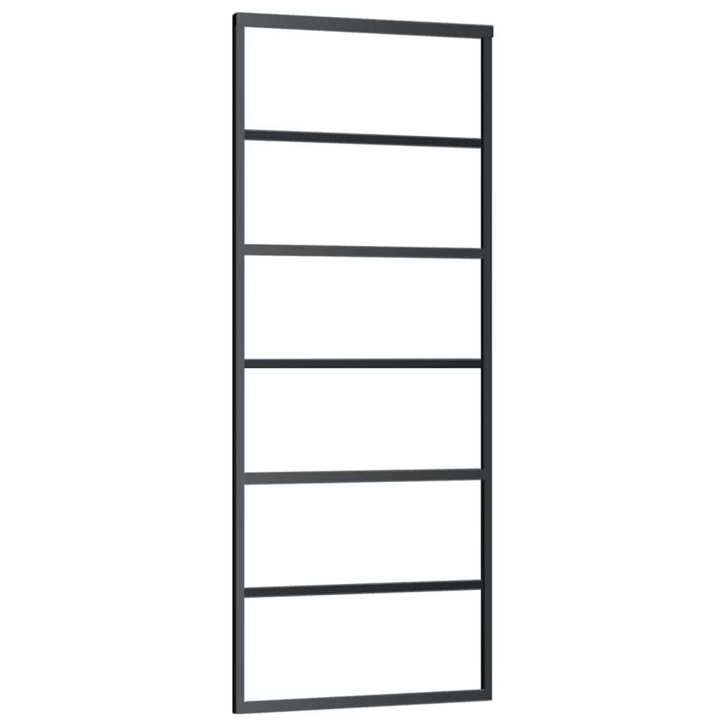 Porta Scorrevole con Ferramenta Nera 76x205 cm in Vetro ESG | homemem39