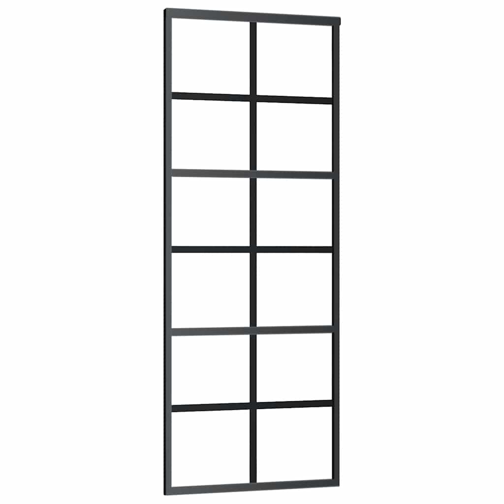 Porta Scorrevole con Ferramenta Nera 76x205 cm in Vetro ESG | homemem39