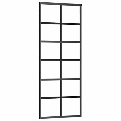 Porta Scorrevole con Ferramenta Nera 76x205 cm in Vetro ESG | homemem39