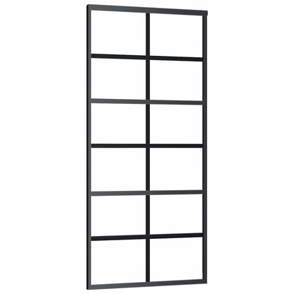 Porta Scorrevole con Ferramenta Nera 90x205 cm in Vetro ESG | homemem39