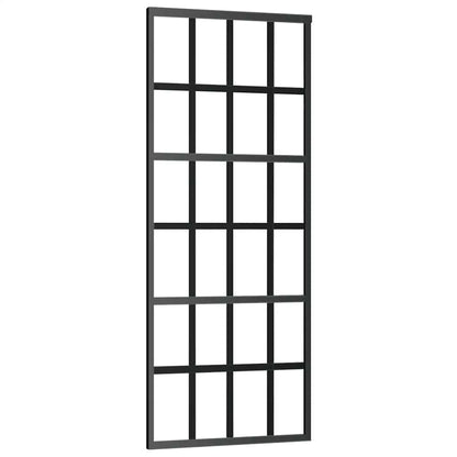 Porta Scorrevole con Ferramenta Nera 76x205 cm in Vetro ESG | homemem39