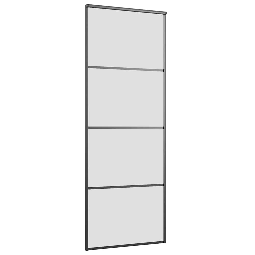 Porta Scorrevole con Ferramenta Nera 76x205 cm in Vetro ESG | homemem39