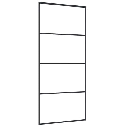 Porta Scorrevole con Ferramenta Nera 90x205 cm in Vetro ESG | homemem39