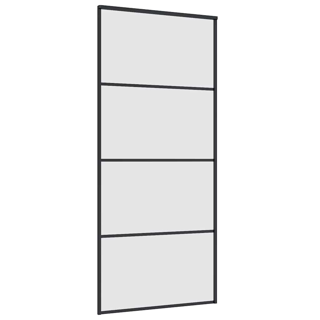 Porta Scorrevole con Ferramenta Nera 90x205 cm in Vetro ESG | homemem39