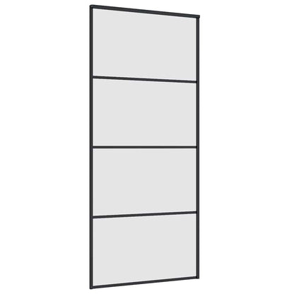 Porta Scorrevole con Ferramenta Nera 90x205 cm in Vetro ESG | homemem39