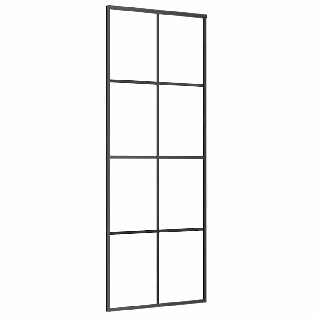 Porta Scorrevole con Ferramenta Nera 76x205 cm in Vetro ESG | homemem39