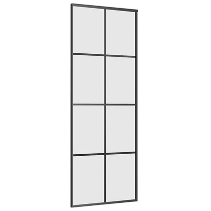 Porta Scorrevole con Ferramenta Nera 76x205 cm in Vetro ESG | homemem39