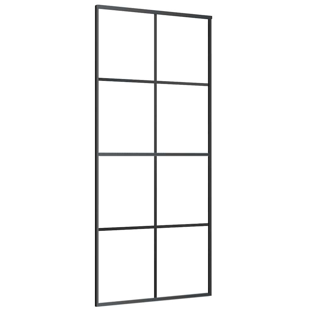 Porta Scorrevole con Ferramenta Nera 90x205 cm in Vetro ESG | homemem39