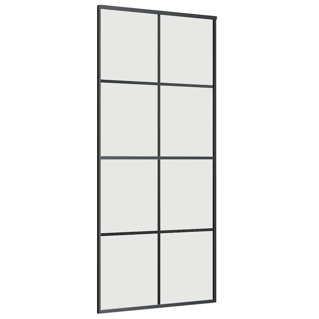 Porta Scorrevole con Ferramenta Nera 90x205 cm in Vetro ESG | homemem39