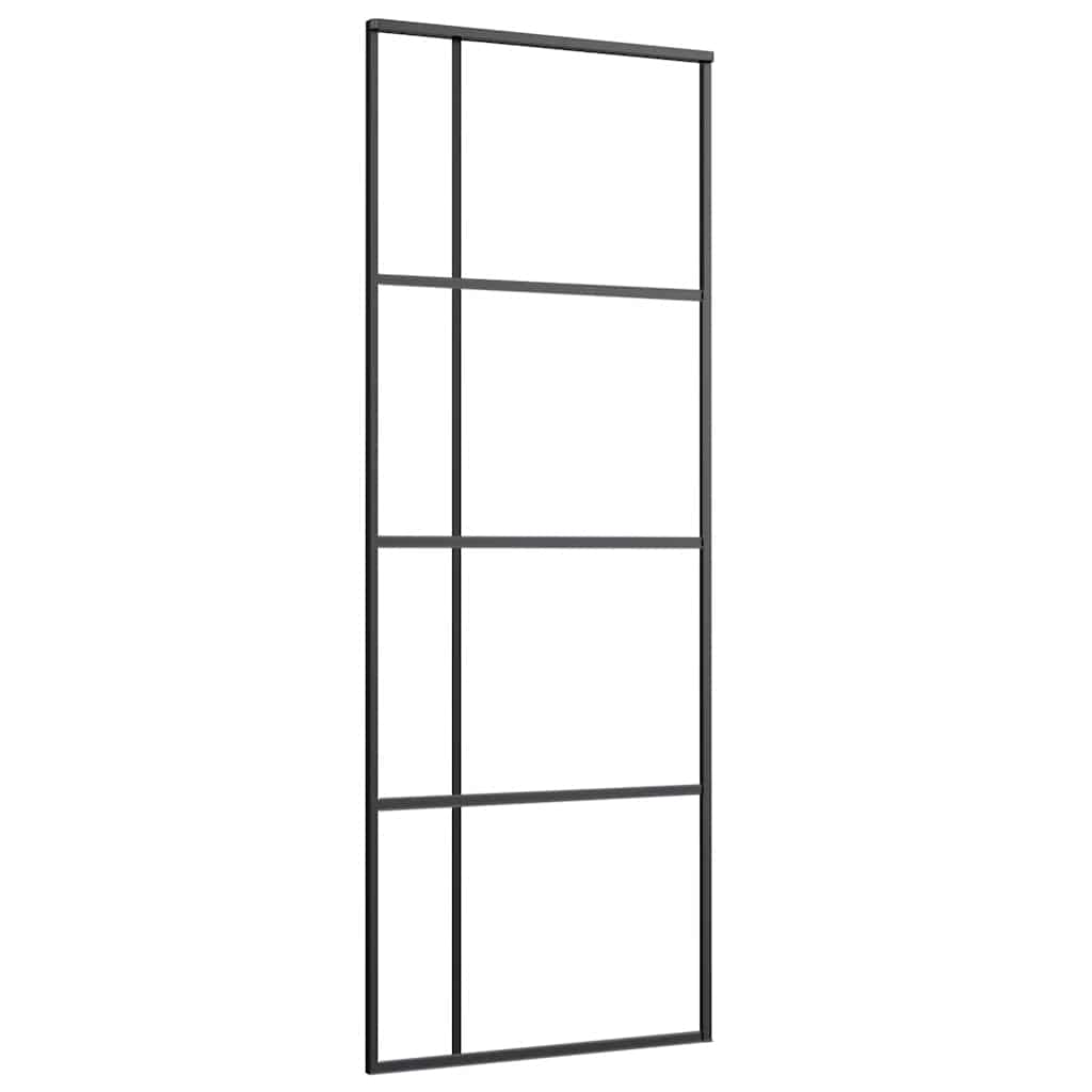 Porta Scorrevole con Ferramenta Nera 76x205 cm in Vetro ESG | homemem39