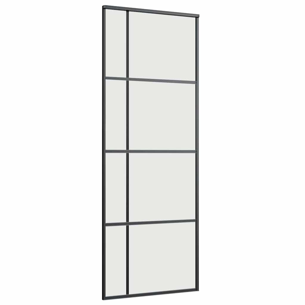 Porta Scorrevole con Ferramenta Nera 76x205 cm in Vetro ESG | homemem39