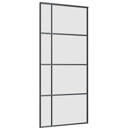 Porta Scorrevole con Ferramenta Nera 90x205 cm in Vetro ESG | homemem39