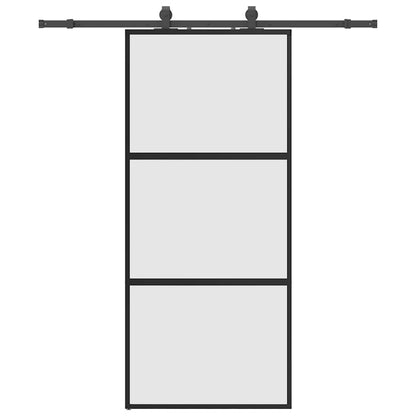 Porta Scorrevole Set Ferramenta Nera 90x205 cm Vetro Temperato | homemem39