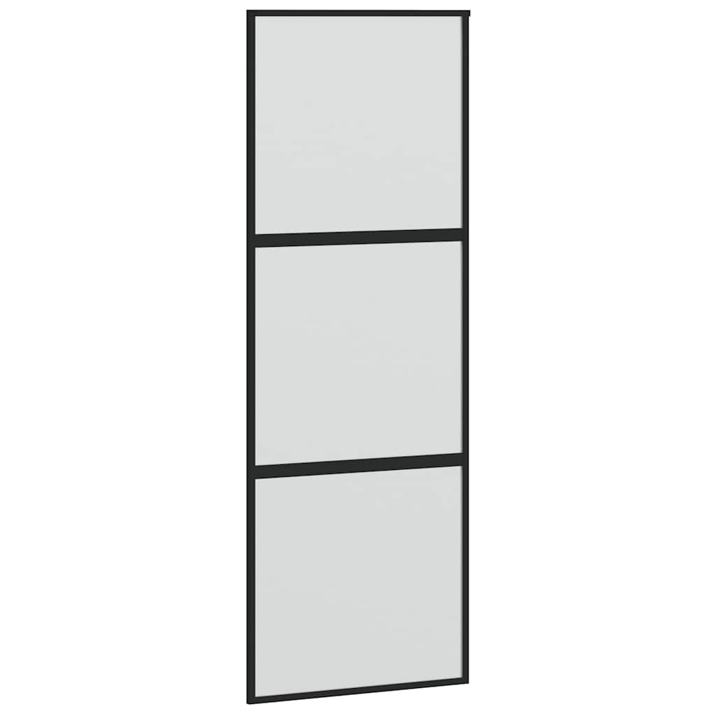 Porta Scorrevole Set Ferramenta Nera 90x205 cm Vetro Temperato | homemem39