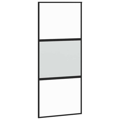 Porta Scorrevole Set Ferramenta Nera 90x205 cm Vetro Temperato | homemem39