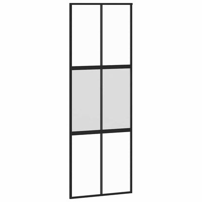 Porta Scorrevole Set Ferramenta Nera 76x205 cm Vetro Temperato | homemem39