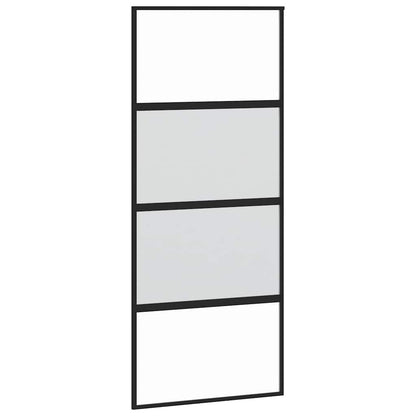 Porta Scorrevole Set Ferramenta Nera 90x205 cm Vetro Temperato | homemem39