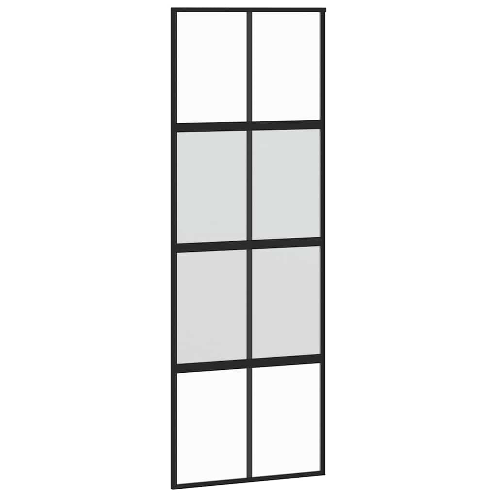 Porta Scorrevole Set Ferramenta Nera 76x205 cm Vetro Temperato | homemem39