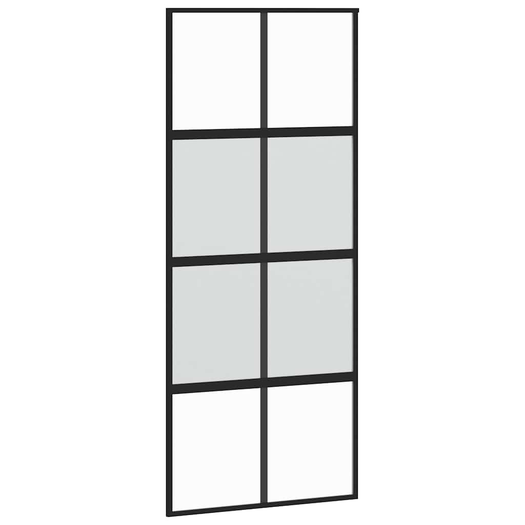 Porta Scorrevole Set Ferramenta Nera 90x205 cm Vetro Temperato | homemem39