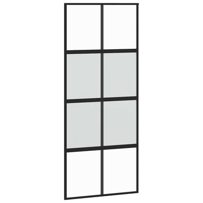 Porta Scorrevole Set Ferramenta Nera 90x205 cm Vetro Temperato | homemem39