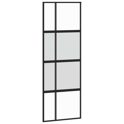 Porta Scorrevole Set Ferramenta Nera 76x205 cm Vetro Temperato | homemem39