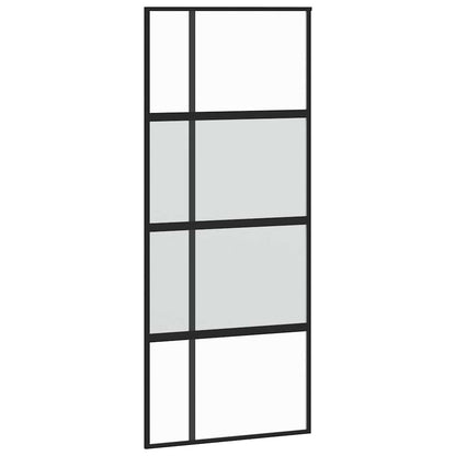 Porta Scorrevole Set Ferramenta Nera 90x205 cm Vetro Temperato | homemem39