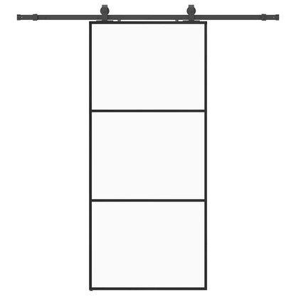 Porta Scorrevole con Ferramenta Nera 90x205 cm in Vetro ESG | homemem39