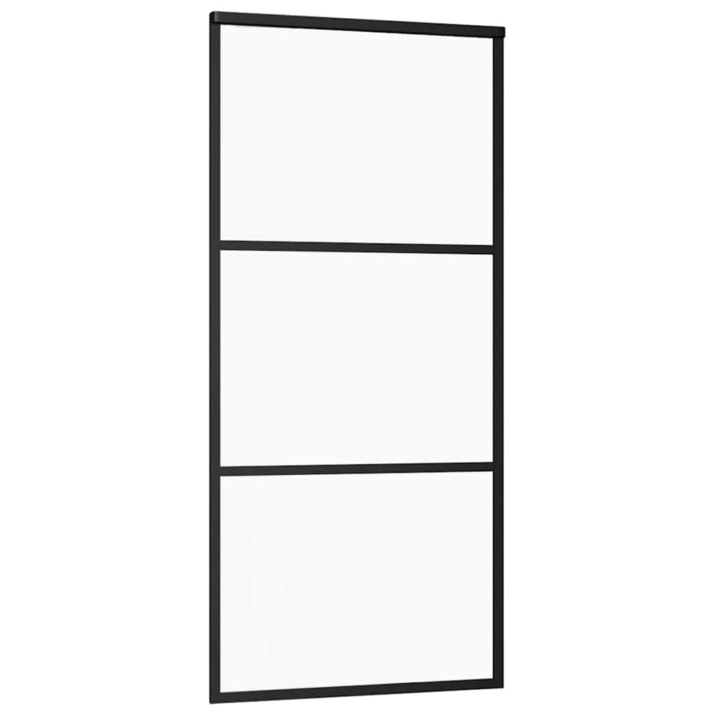 Porta Scorrevole con Ferramenta Nera 90x205 cm in Vetro ESG | homemem39