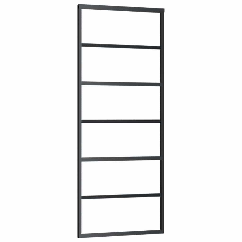 Porta Scorrevole con Ferramenta Nera 76x205 cm in Vetro ESG | homemem39