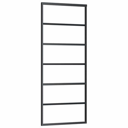 Porta Scorrevole con Ferramenta Nera 76x205 cm in Vetro ESG | homemem39