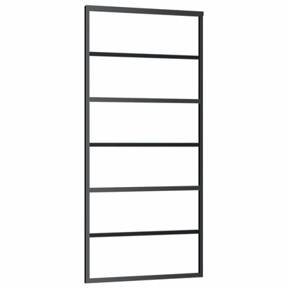 Porta Scorrevole con Ferramenta Nera 90x205 cm in Vetro ESG | homemem39