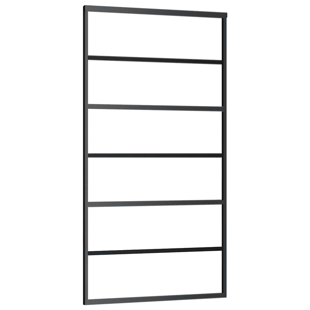Porta Scorrevole con Ferramenta Nera 102x205 cm in Vetro ESG | homemem39