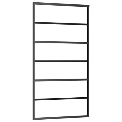 Porta Scorrevole con Ferramenta Nera 102x205 cm in Vetro ESG | homemem39