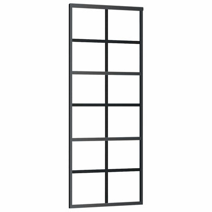 Porta Scorrevole con Ferramenta Nera 76x205 cm in Vetro ESG | homemem39