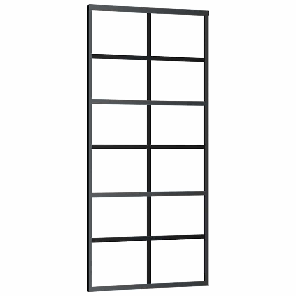 Porta Scorrevole con Ferramenta Nera 90x205 cm in Vetro ESG | homemem39