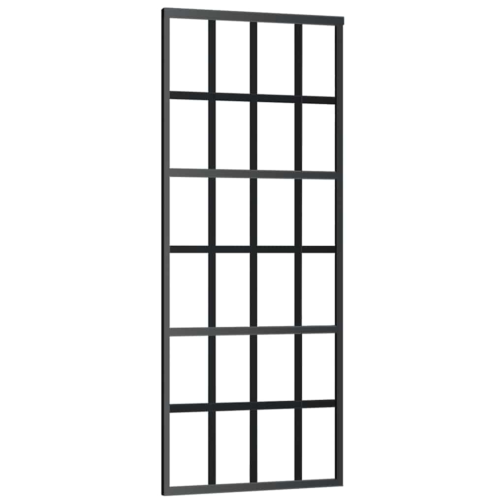 Porta Scorrevole con Ferramenta Nera 76x205 cm in Vetro ESG | homemem39