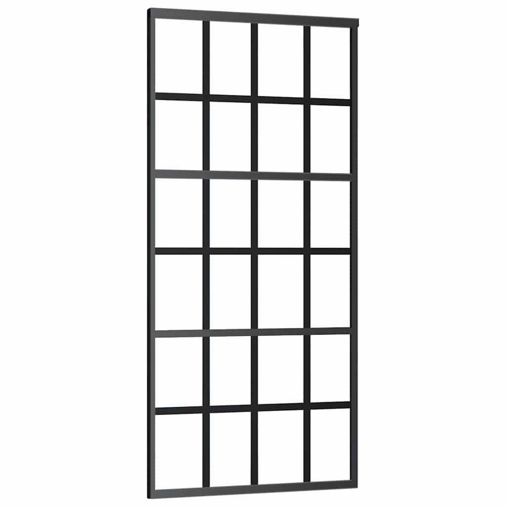 Porta Scorrevole con Ferramenta Nera 90x205 cm in Vetro ESG | homemem39
