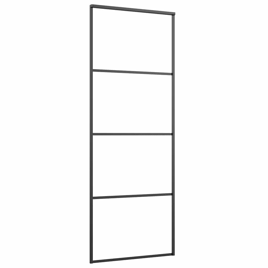 Porta Scorrevole con Ferramenta Nera 76x205 cm in Vetro ESG | homemem39