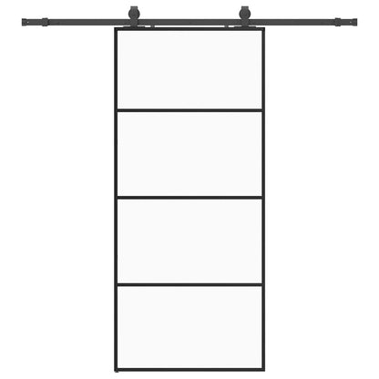 Porta Scorrevole con Ferramenta Nera 90x205 cm in Vetro ESG | homemem39