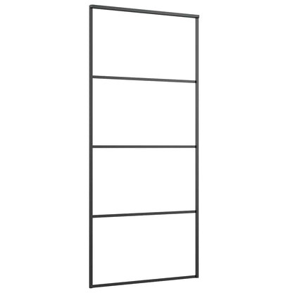 Porta Scorrevole con Ferramenta Nera 90x205 cm in Vetro ESG | homemem39