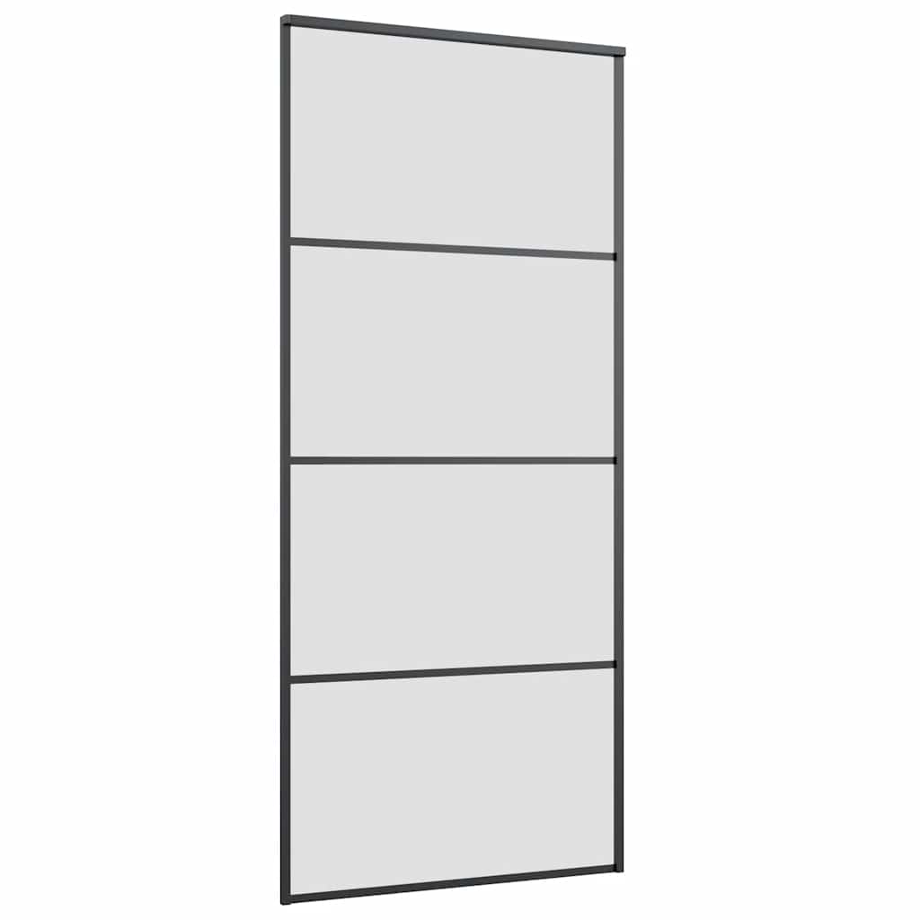 Porta Scorrevole con Ferramenta Nera 90x205 cm in Vetro ESG | homemem39