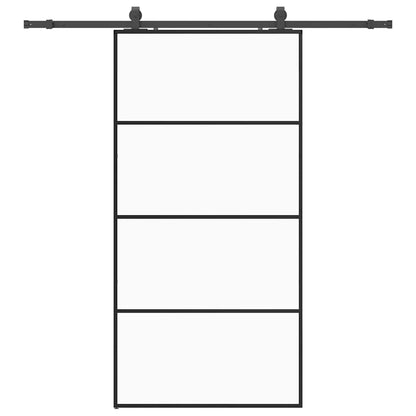 Porta Scorrevole con Ferramenta Nera 102,5x205 cm in Vetro ESG | homemem39